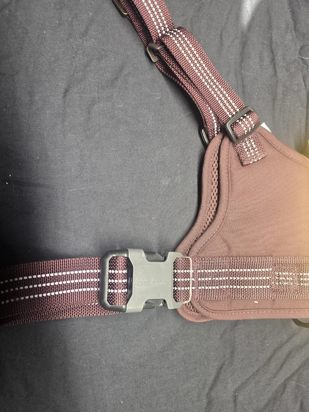 Carhartt Maroon Nylon No-Pull Dog Harness with Reflective Stitching